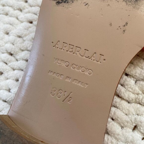 Aperlai Women's Orange Woven Satin Slides - Size 38 1/2 - Picture 2 of 4